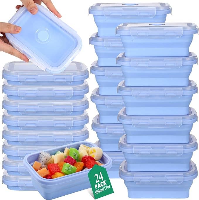 Collapsible Silicone Food Storage Containers 17 oz