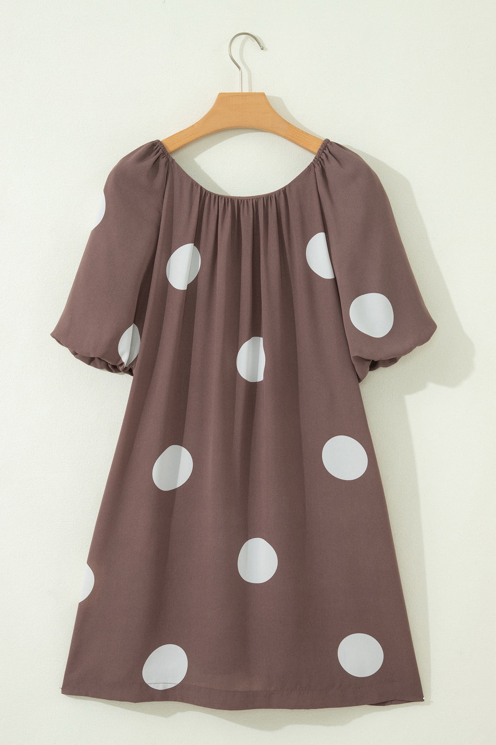 Dotty for You — Knot-Back Puff Sleeve Mini Dress