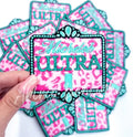 Michelob ultra pink cheetah glitter embroidery patch iron on
