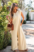 Ribbed Knit Wide Leg Jumpsuit