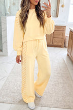 Sachet Pink Lace Two-Piece Pant Set