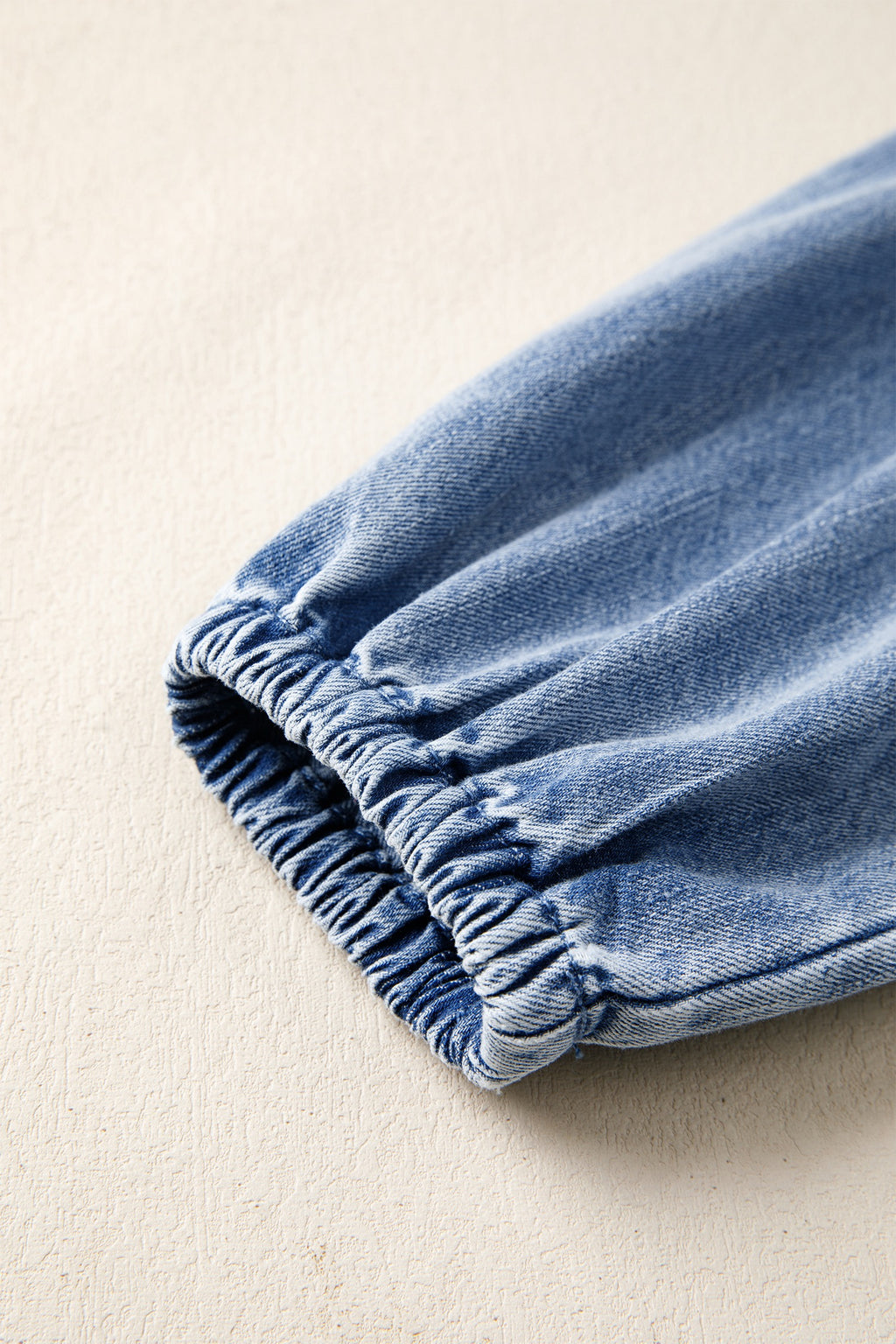 Myosotis Puff Sleeve V-Neck Ruffled Loose Denim Mini Dress