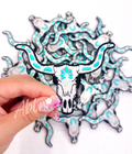 Western turquoise cow skull trucker hat patches iron on