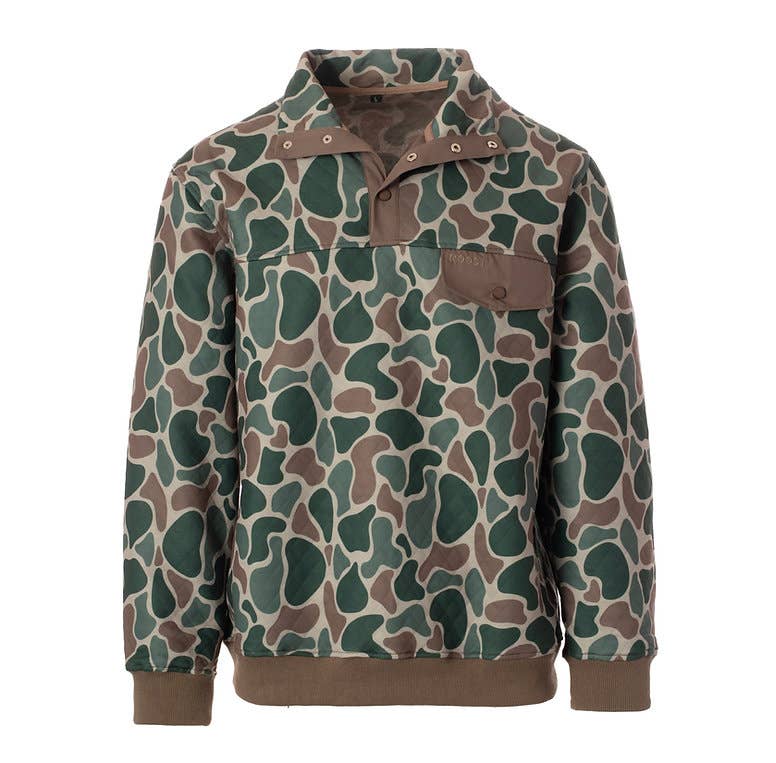 Camo Quarter-Snap Quilted Pullover
