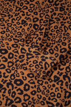 Relaxed Pant Set Brown Leopard Print Long Sleeve Top