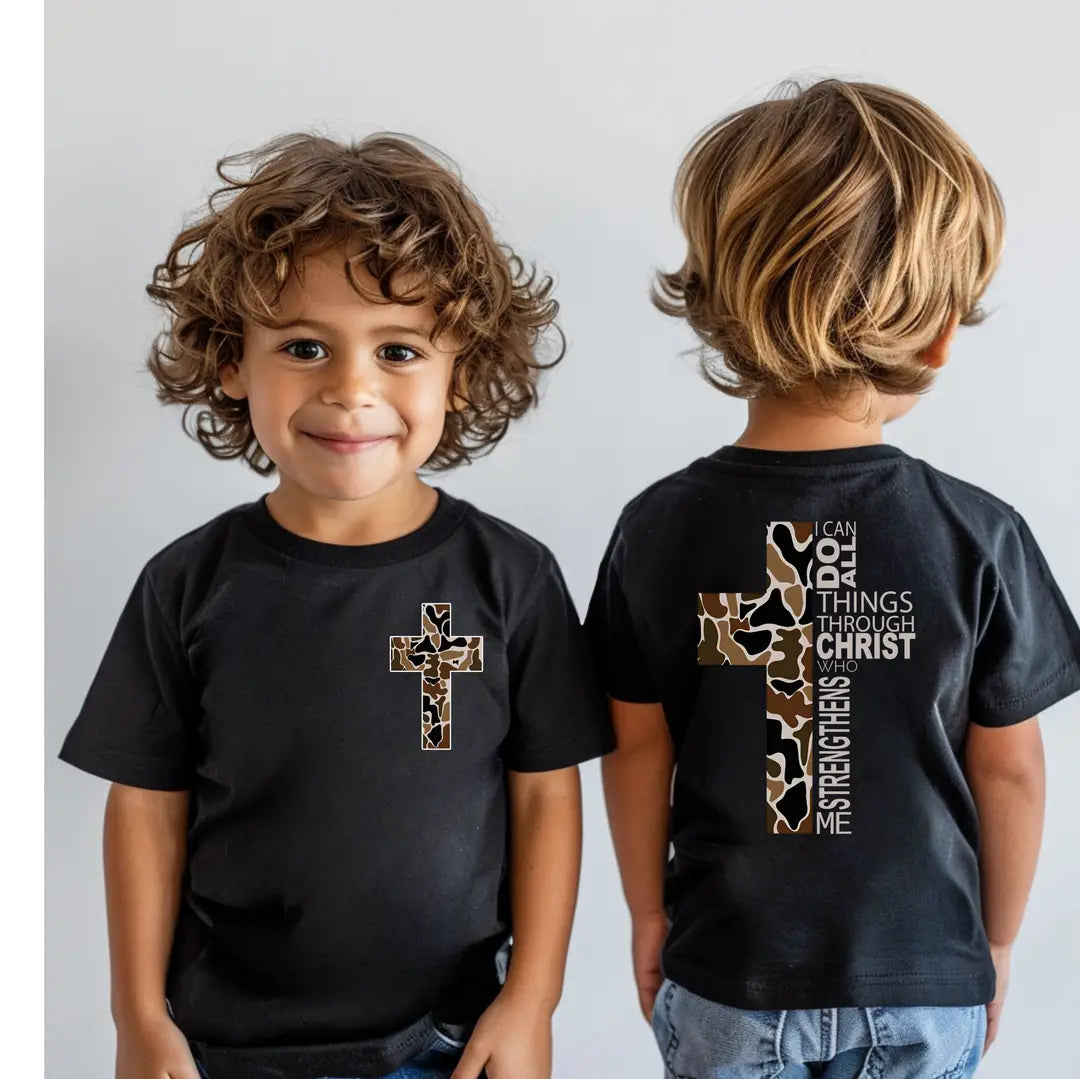 Kids' Camo Cross Easter Tee