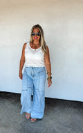 Large Panel Pocket Jeans