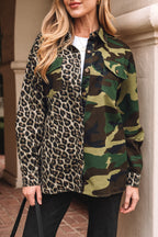 Leopard Camo Patchwork Shacket