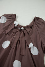 Dotty for You — Knot-Back Puff Sleeve Mini Dress
