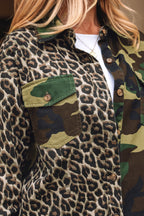 Leopard Camo Patchwork Shacket