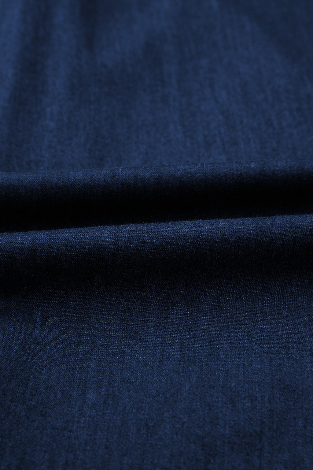 Sail Blue Full Buttons Collared Short Bubble Sleeve Long Denim Dress