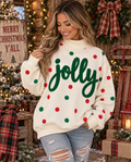 Jolly Embroidery Mock Neck Sweatshirt