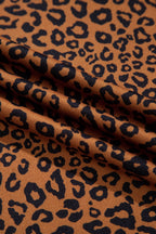 Relaxed Pant Set Brown Leopard Print Long Sleeve Top