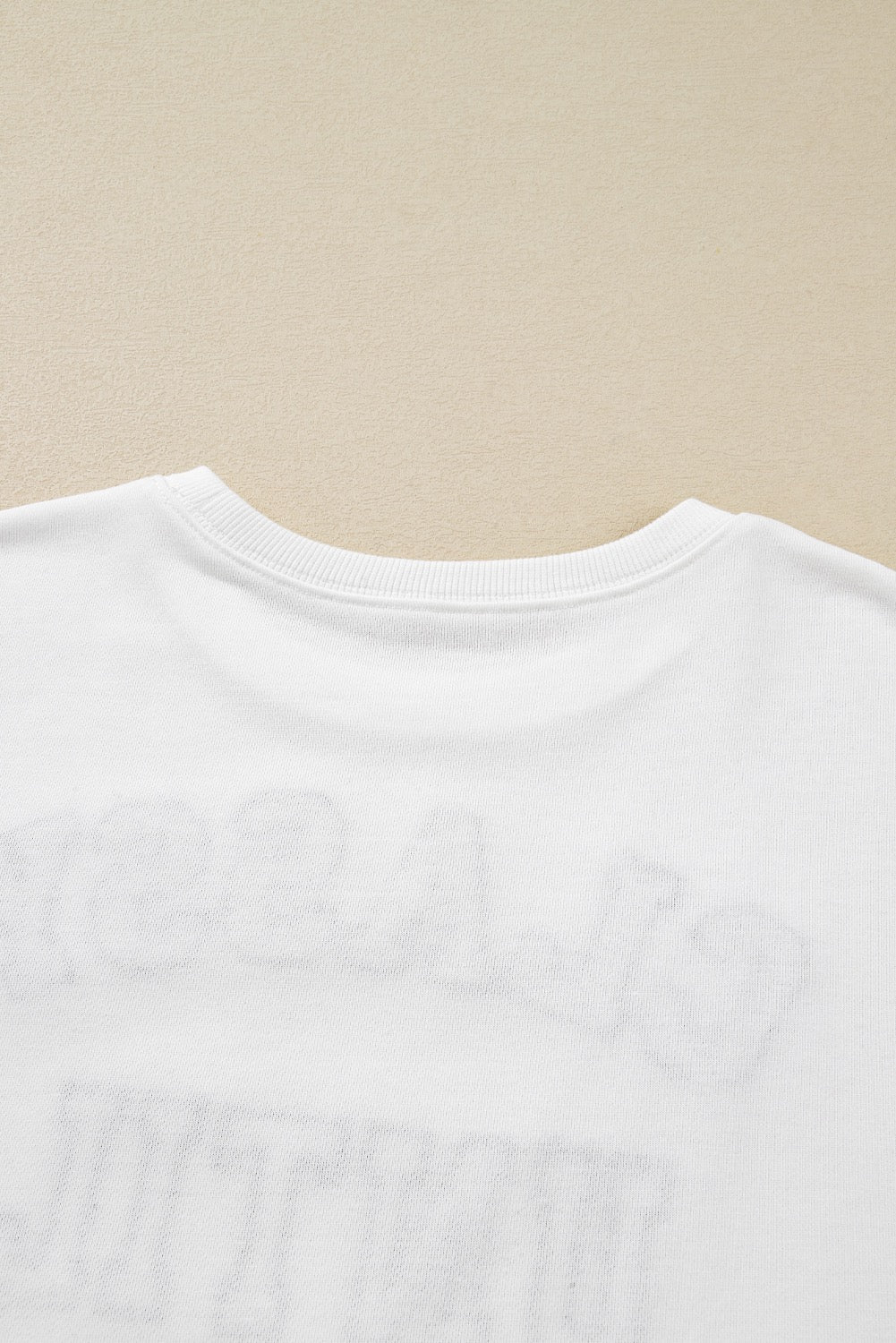 White CLASSY UNTIL KICKOFF Plush Letter Patched Loose Sweatshirt