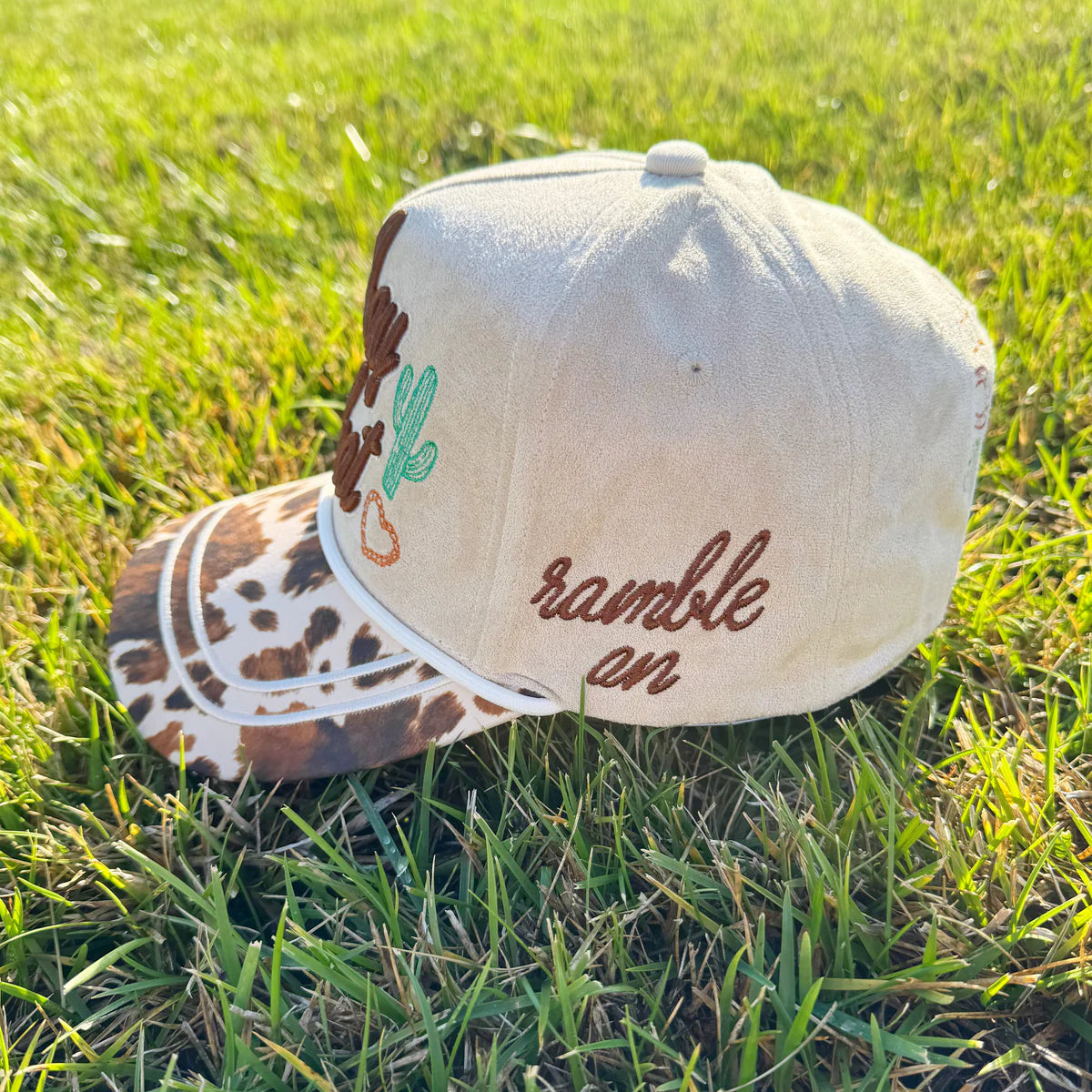 Cowboy Hat — Cow Print Bill Embroidered Hat