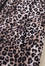 Brown Leopard Quilted Puff Vest