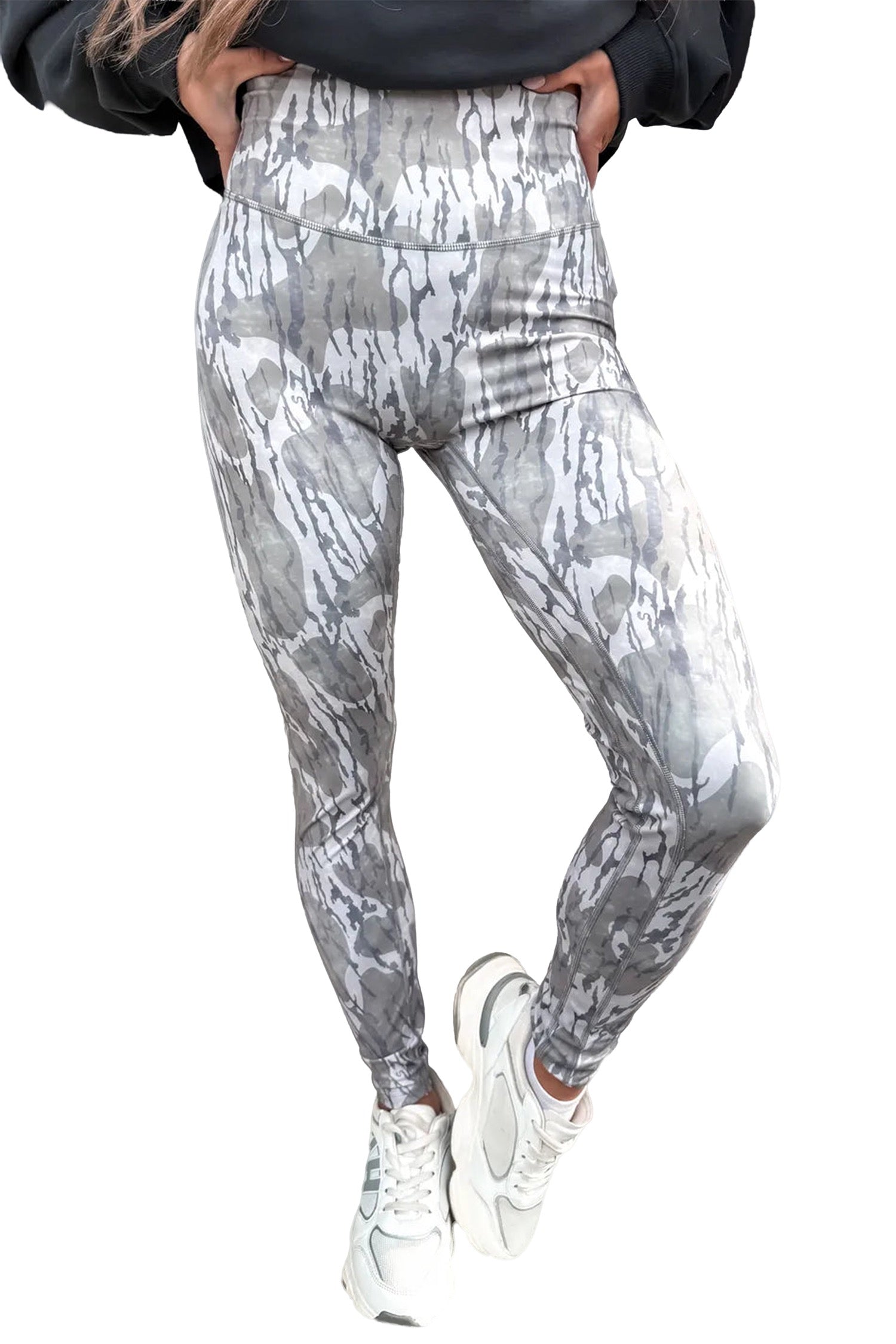 High Waist Leggings - Multicolour Camouflage