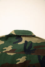 Brown Leopard Camo Patchwork Oversized Shacket