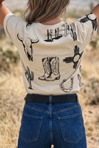 Western Print Short Sleeve Tee