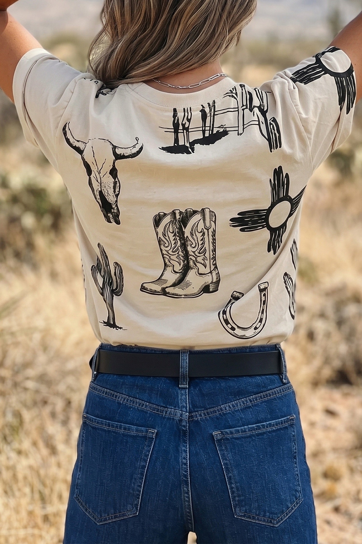 Western Print Short Sleeve Tee
