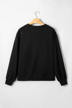 Embroidered Spooky Season Graphic Long Sleeve Round Neck Pullover