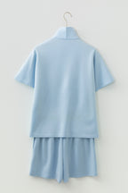 Beau Blue Half-Zip Short Set