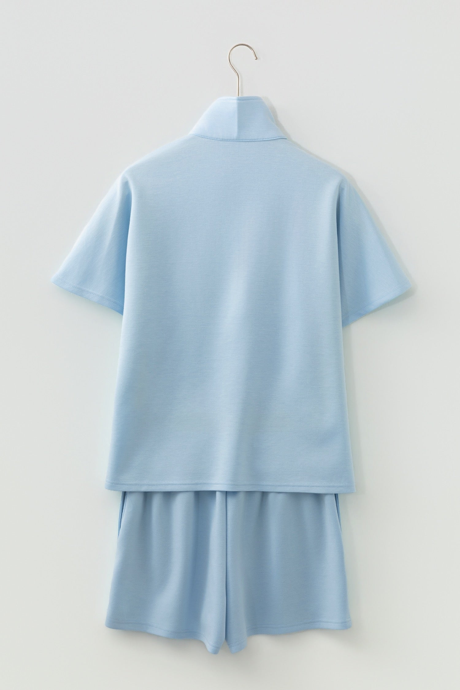 Beau Blue Half-Zip Short Set