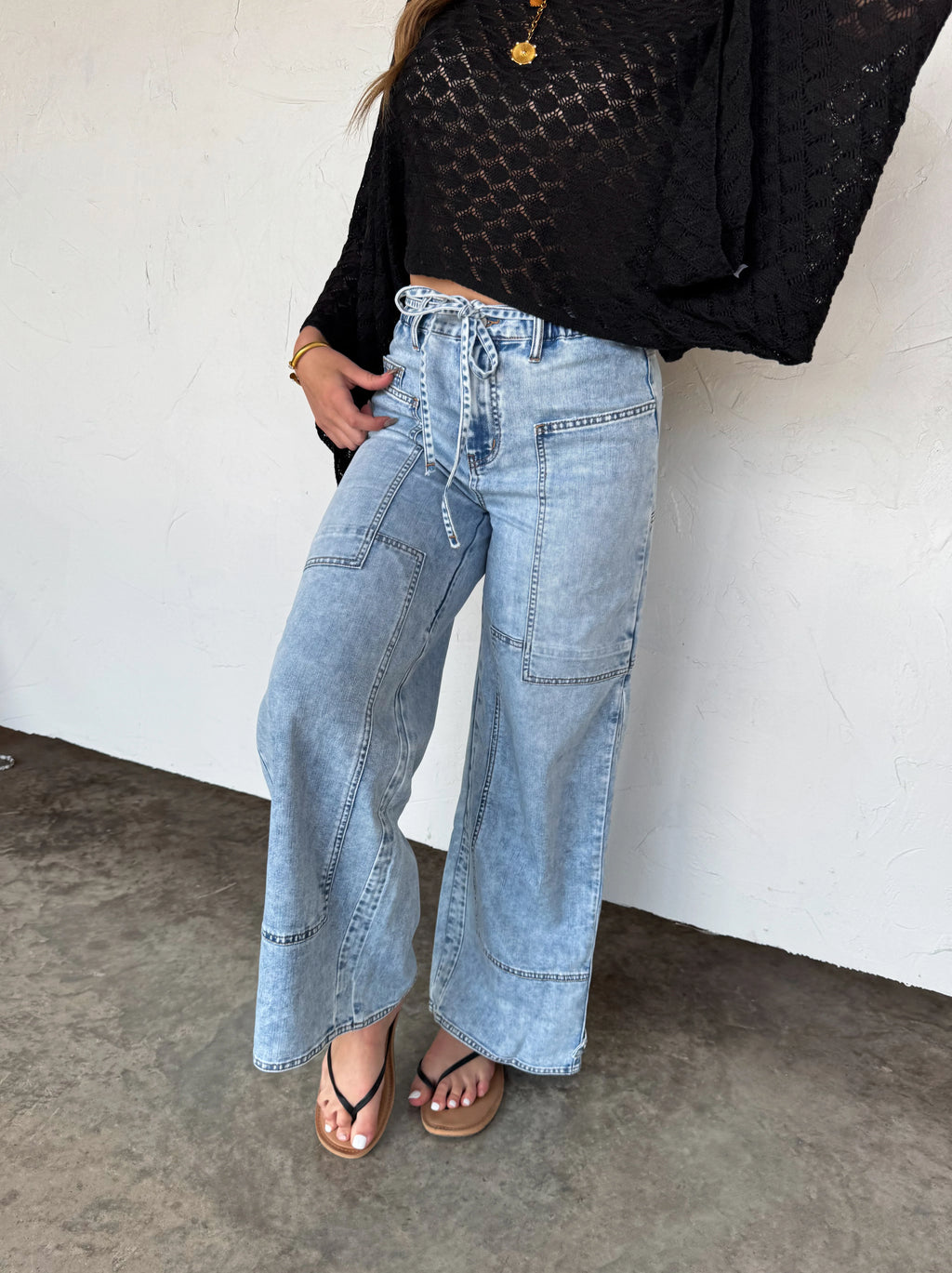 Large Panel Pocket Jeans