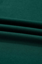 Dark Green Pearl Embellished Drop Shoulder Pullover Elastic Waist Mini Skirt Set