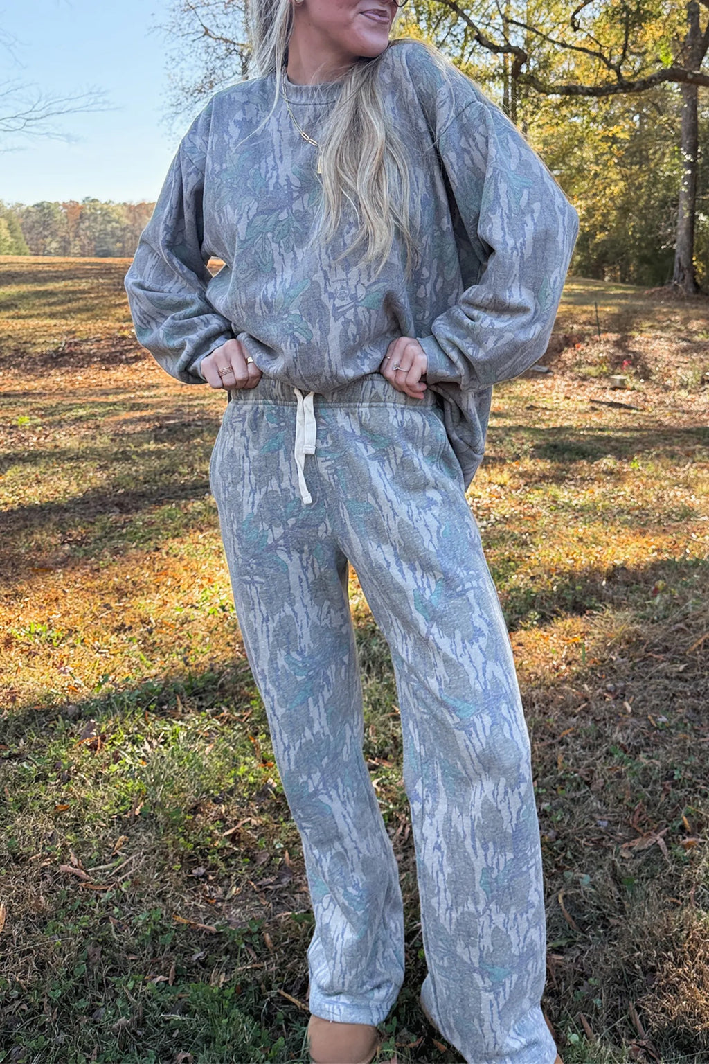 Green Leaf Pullover & Drawstring Pants Set