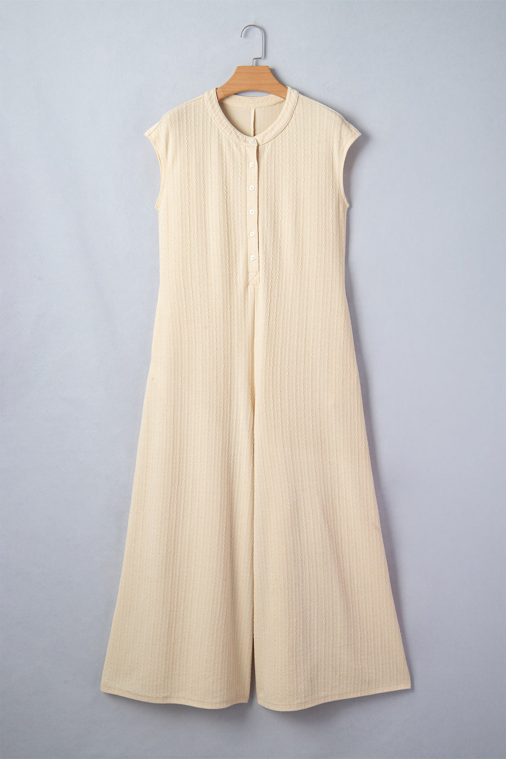 Ribbed Knit Wide Leg Jumpsuit