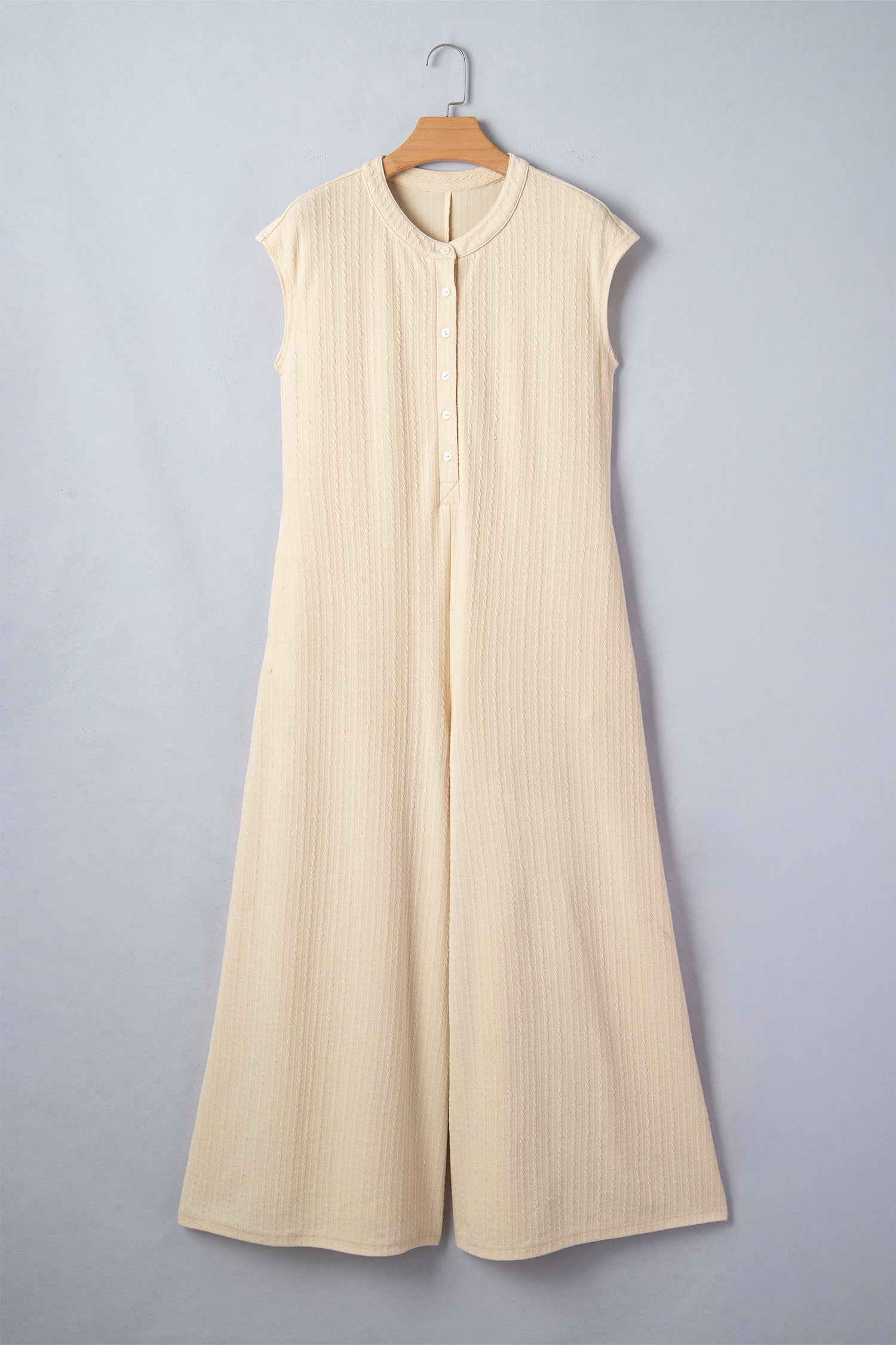 Ribbed Knit Wide Leg Jumpsuit