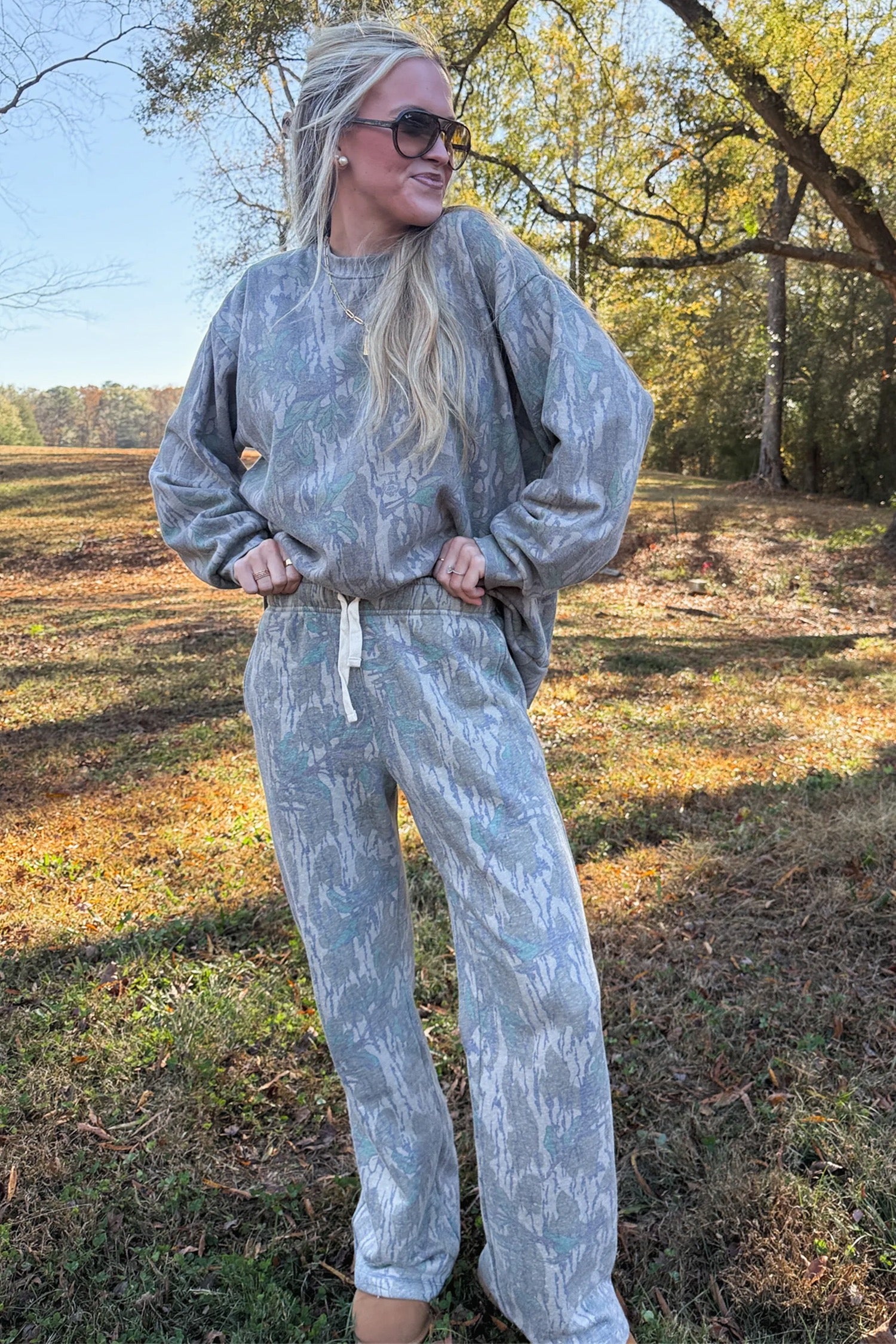 Green Leaf Pullover & Drawstring Pants Set