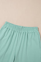 Moonlight Jade Solid Color Cropped Tank Top and Jogger Pants Set