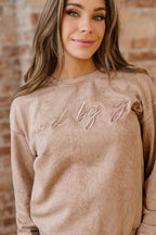 Saved by Grace Letter Embroidery Mineral Wash Sweatshirt