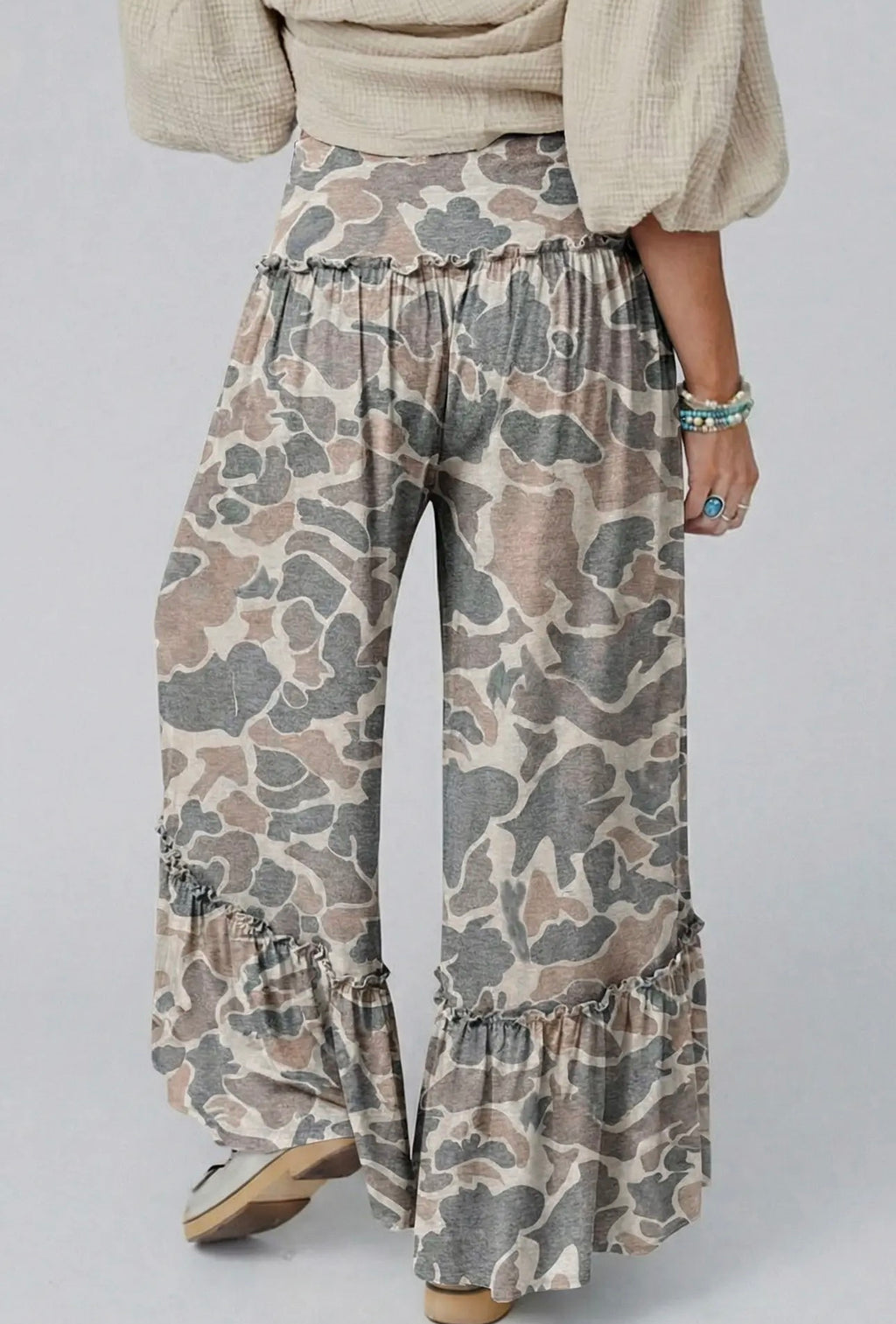 Spring 2026 Camo Print Wide Leg Casual Pants (S-XL)