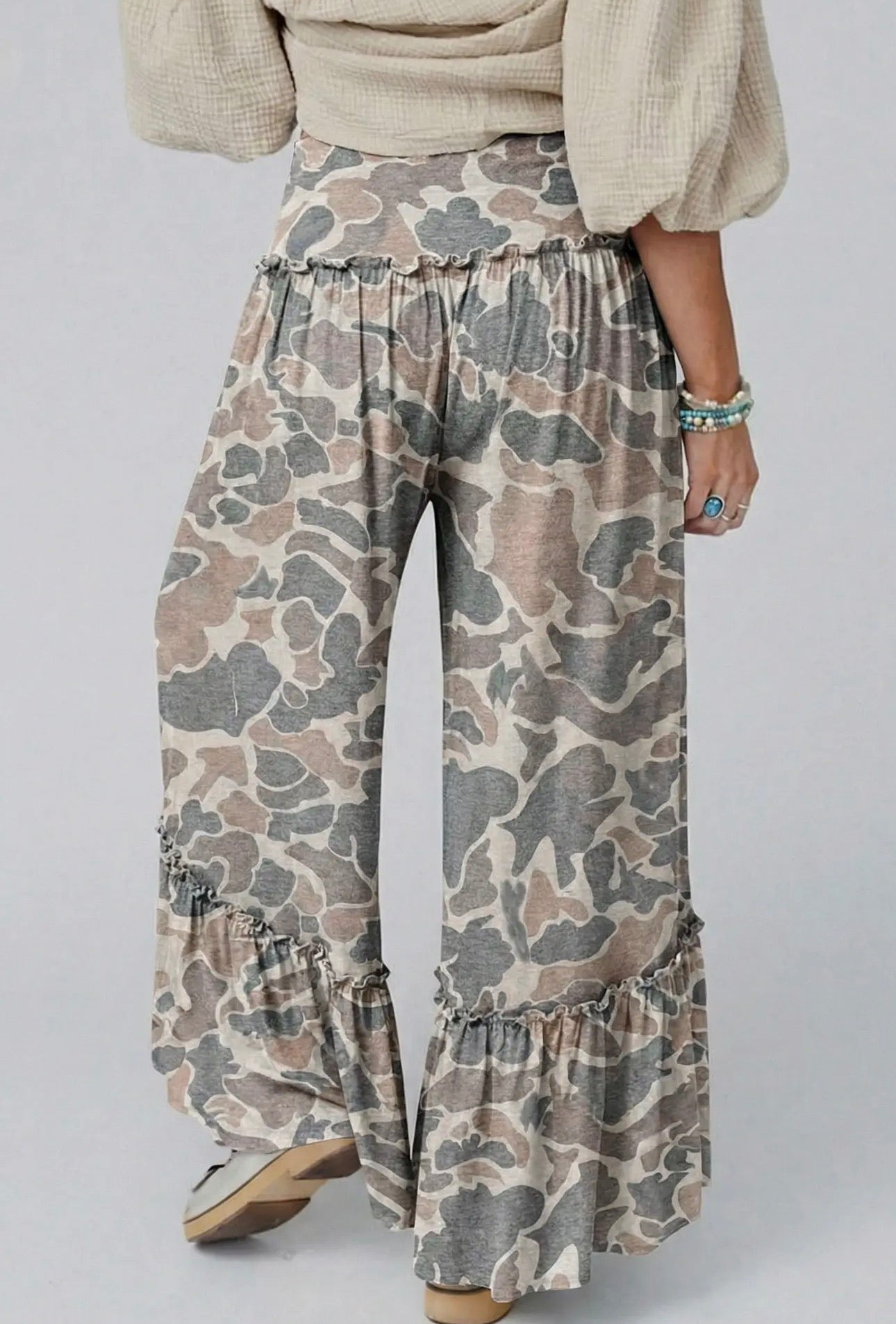 Spring 2026 Camo Print Wide Leg Casual Pants (S-XL)