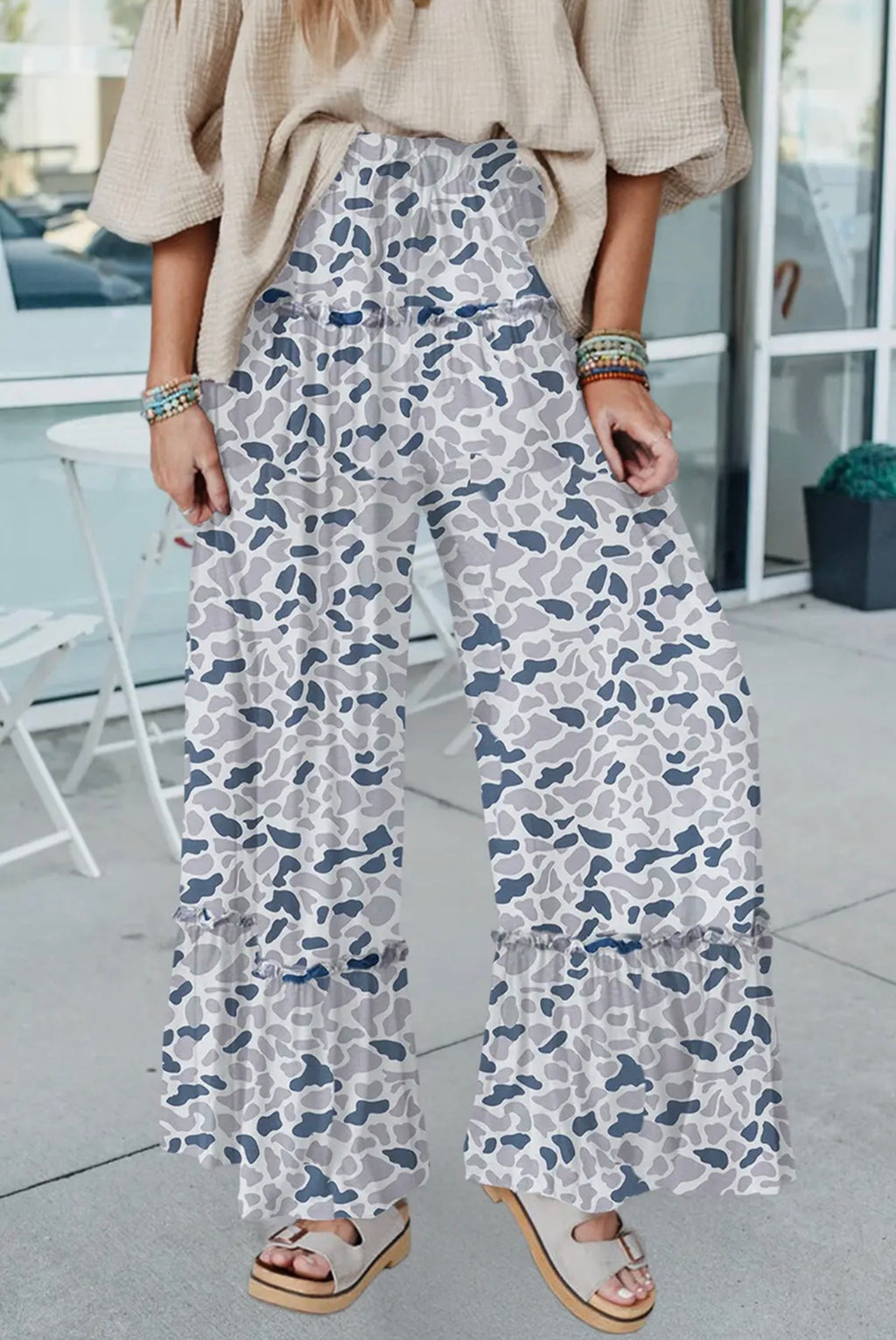 Spring 2026 Camo Print Wide Leg Casual Pants (S-XL)