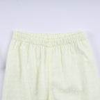 Mustard character hand smocked ruffle pants set