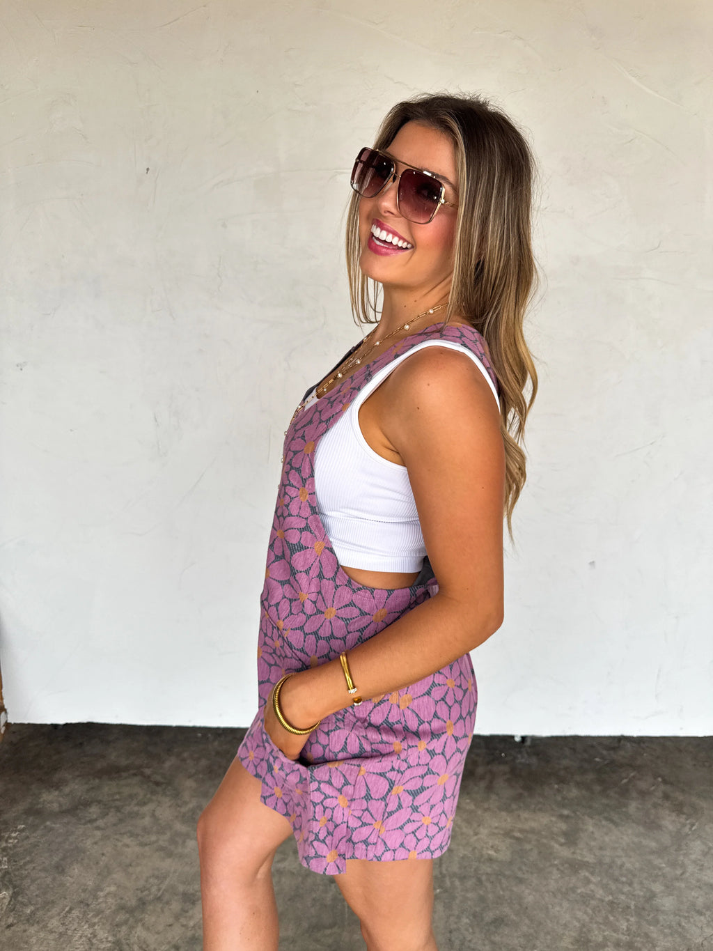Denim Daisies Beach Romper
