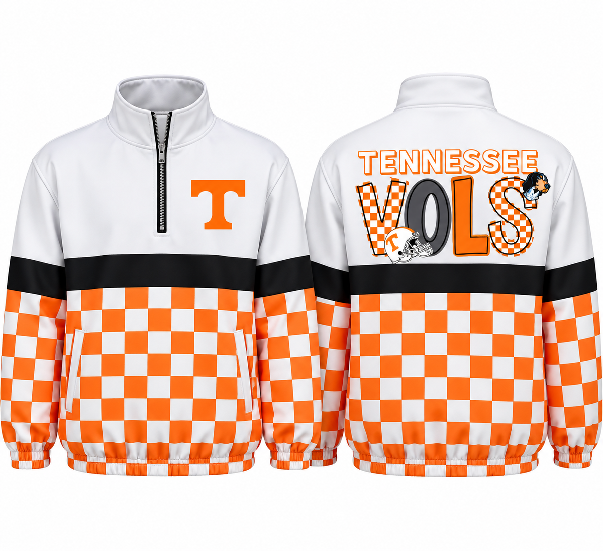 Custom Checkerboard Scuba Quarter-Zip Jacket