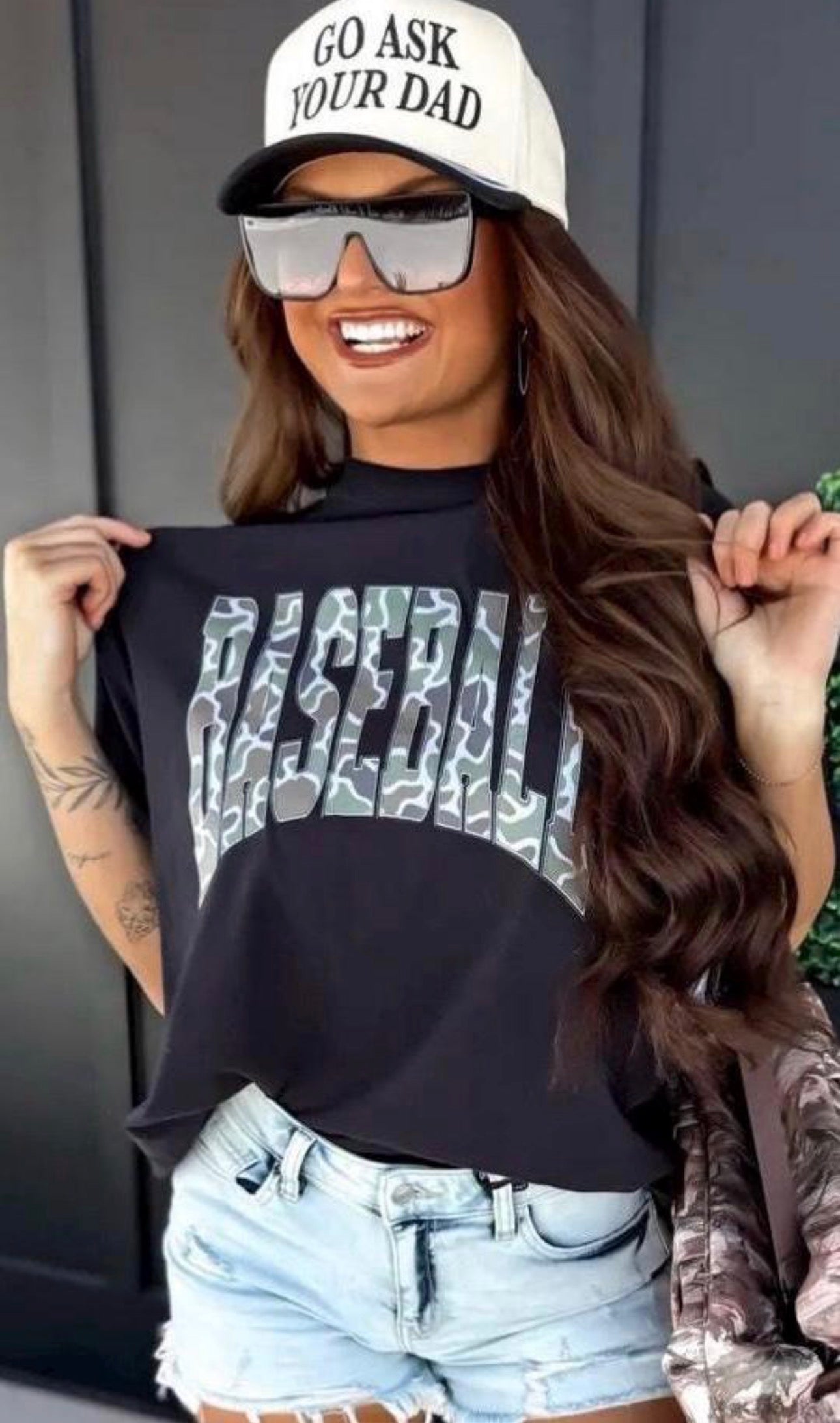 Baseball Camo Font Tee | Comfort Colors or Gildan