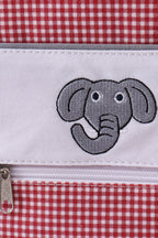 Red Alabama embroidery gingham backpack