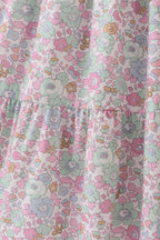 Mint pink floral print mom&me tiered dress