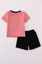 Red Georgia bulldog sequin stripe shorts set