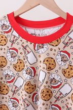 Santa milk biscuits bamboo mom pajamas set