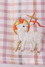 Lawb of god applique plaid shorts set