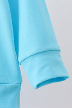 Blue character embroidery zip pullover