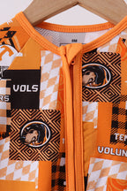Orange Tennessee VOLS bamboo zipper romper