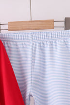 Red valentine's day heart embroidery pants set